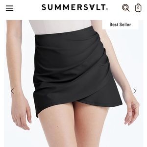 Summersalt NWT Ruched Swim Skirt Black